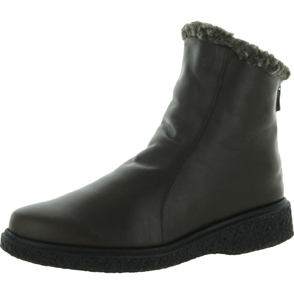 Arche Women's Dark brown Leather Ankle Boot with Fur Trim
